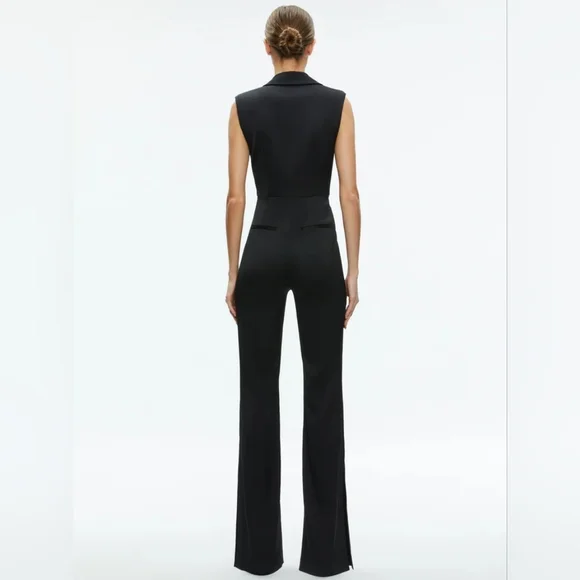 Alice and Olivia Shoshanna Sleeveless Tuxedo Jumpsuit - Picture 5 of 12
